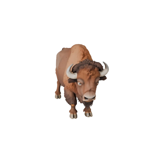 Мультяшный бизон 3D модель - Стилизованный ассет для анимации | Бесплатно
