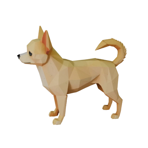 Низкополигональная 3D модель чихуахуа собаки - Игровой ресурс Unity с FBX