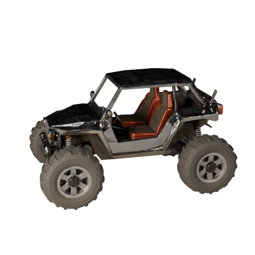 Низкополигональный багги 3D модель для Unity и Unreal PBR Asset