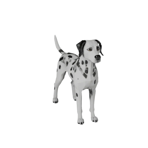 Низкополигональная 3D модель далматинской собаки - Игровой ресурс Unity с FBX