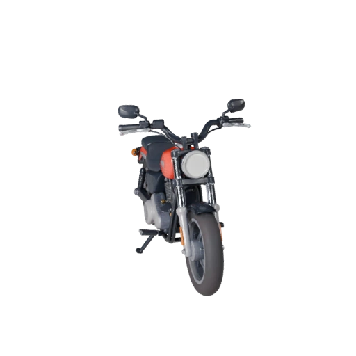 Мультяшный мотоцикл-крейсер 3D модель для стилизованных игр