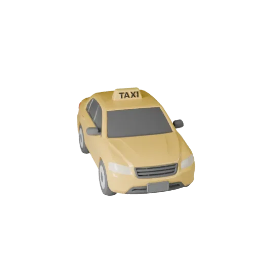 3D модель такси для Unity - Низкополигональный PBR ассет