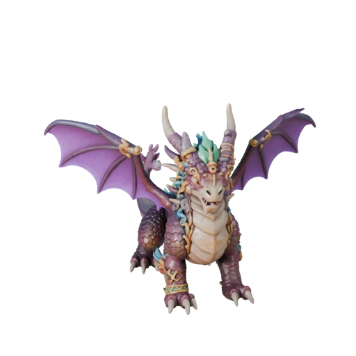 Мультяшный костяной дракон 3D модель - стилизованный ассет для анимации