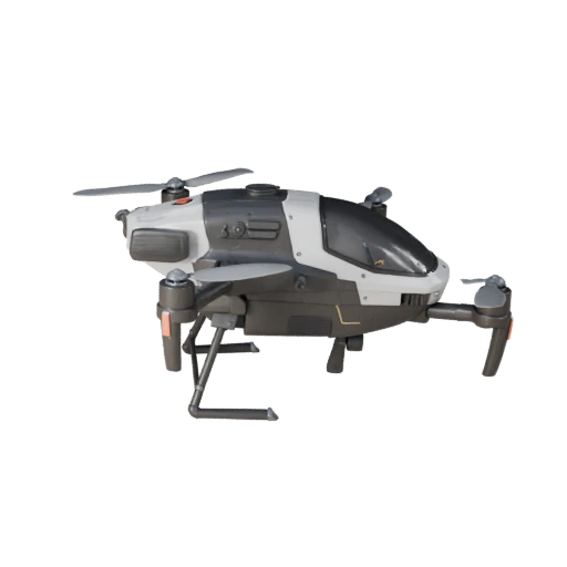 Готовый к игре 3D модель квадрокоптера дрона для использования в реальном времени
