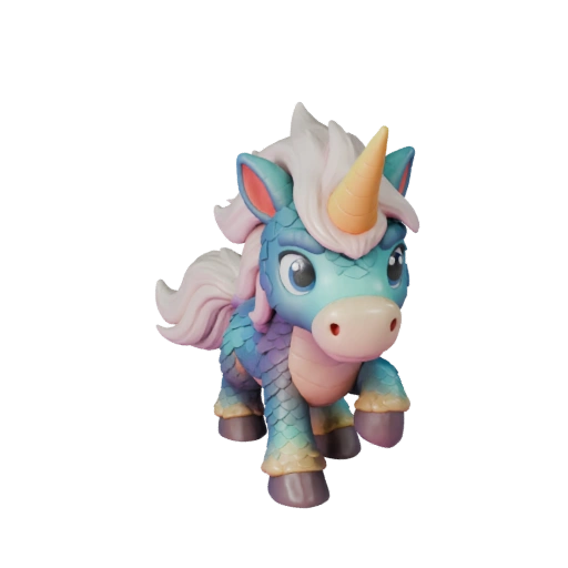 Мультяшный Единорог 3D Модель - Стилизованный Ассет для Анимации | PBR