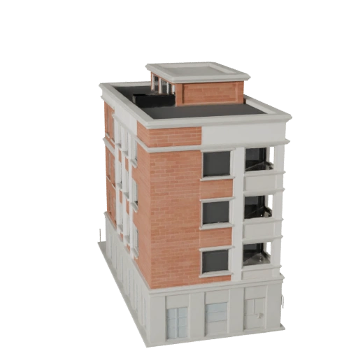 Низкополигональная 3D модель бунгало для игр в реальном времени и VR