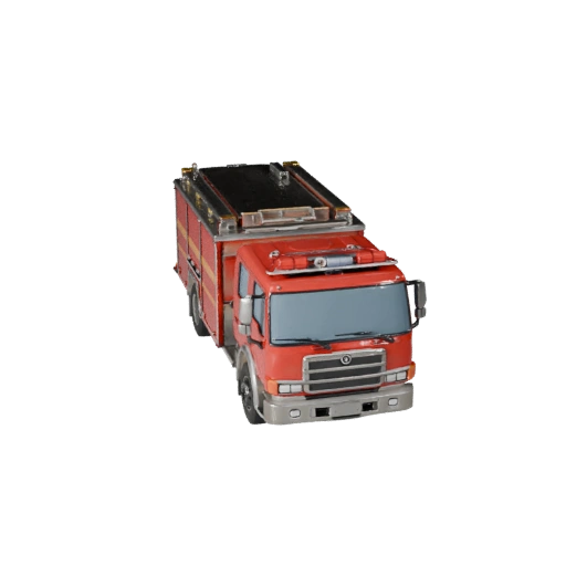 Пожарная машина 3D модель для Unity - Низкополигональный игровой ассет