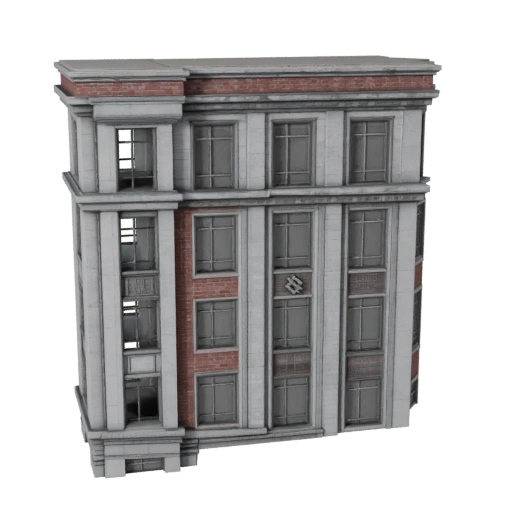 3D модель каменного фасада - реалистичный ассет для архитектурной визуализации