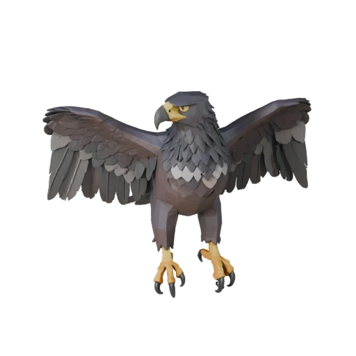 Низкополигональная модель гарпии 3D - игровой ассет Unity с FBX | PBR