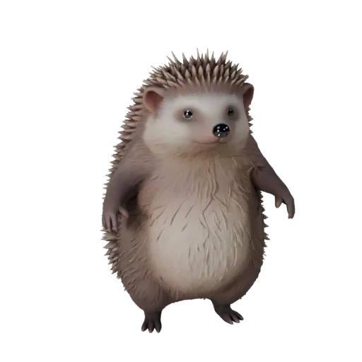 3D модель ежа, вид сбоку, рендер дикой природы, готовый для Blender ассет животного с балансом позы, анатомическими подсказка