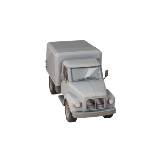 Низкополигональный винтажный грузовик 3D модель для Unity и Unreal