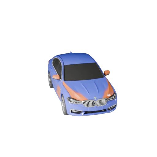 Мультяшный роскошный седан 3D модель - Стилизованный игровой ассет