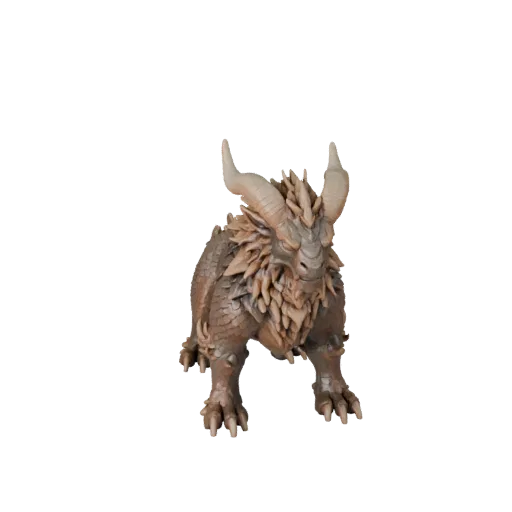 Высокополигональная 3D-модель грифона STL, изометрический вид, готовая к печати фигурка животного с рогами, гребнями, многосл