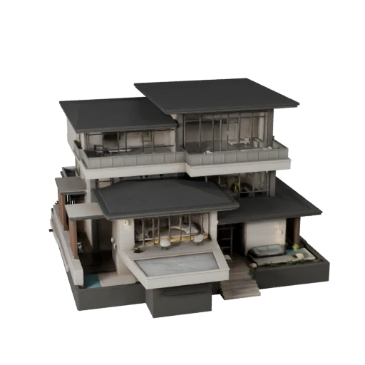 Роскошная вилла 3D модель для Unreal - Asset для реального времени для сцен UE