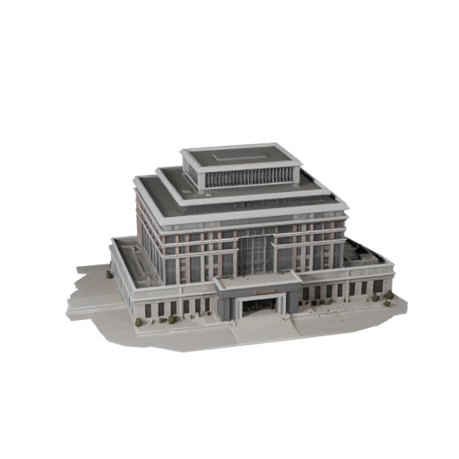 مبنى مكتبة عالي الدقة ثلاثي الأبعاد للتصور المعماري