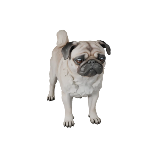 Реалистичный мопс собака 3D модель - Rigged PBR Asset для игр | PBR