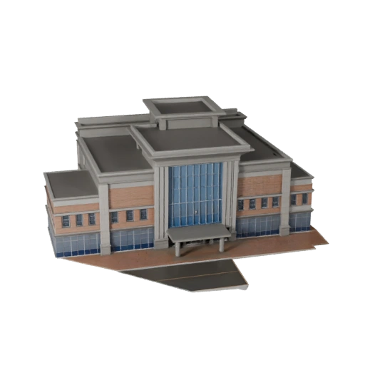 Low Poly Shopping Mall 3D Model for Realtime Game Asset