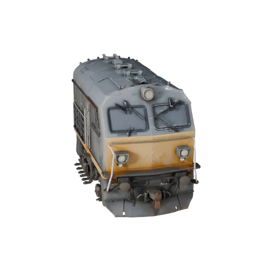 Высокополигональный дизельный локомотив 3D модель для студийных рендеров