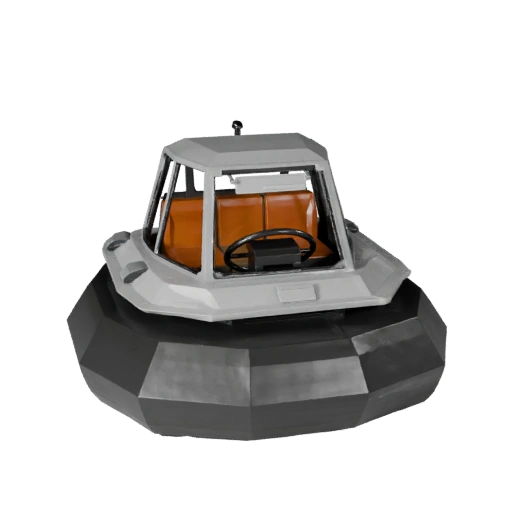 Низкополигональный спасательный катер на воздушной подушке 3D модель для Unity и Unreal