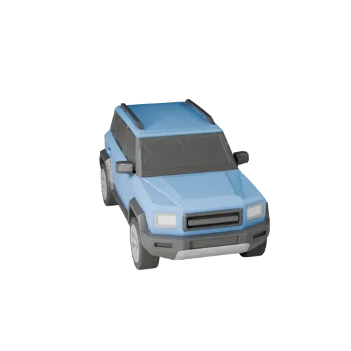 Низкополигональный компактный внедорожник 3D модель для игр Unity и Unreal