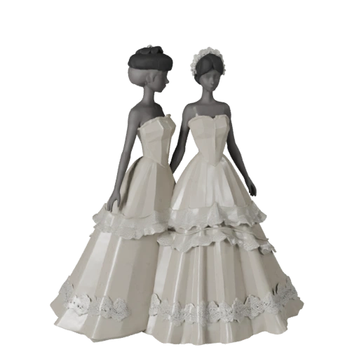 Stylized Wedding Dress 3D Asset for Casual Engines