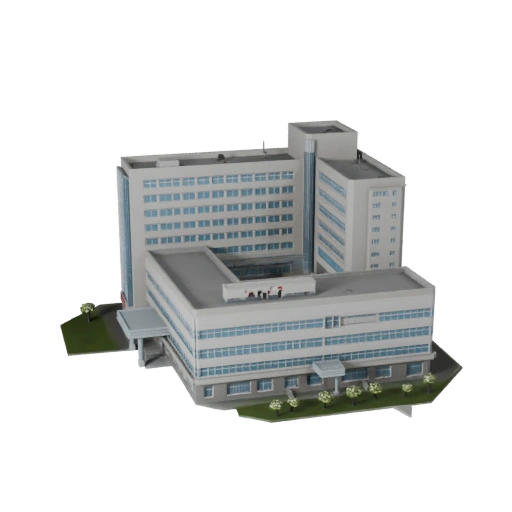 Low Poly Hospital Building 3D Model for Games & VR