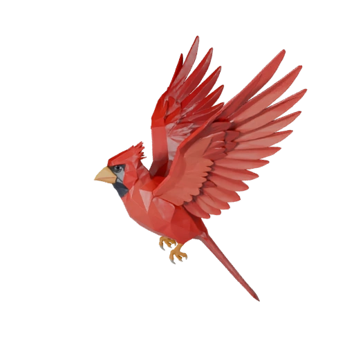 Низкополигональная 3D модель кардинала - Игровой ассет для Unity с FBX | PBR
