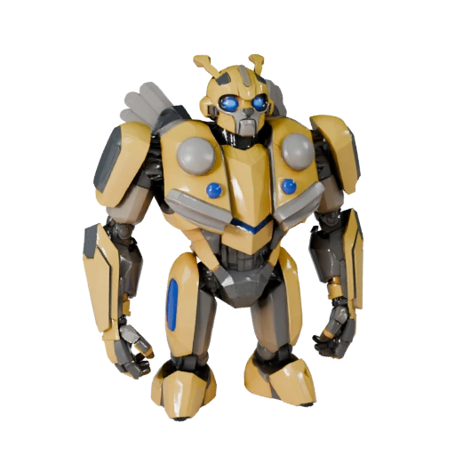 Низкополигональная 3D модель шмеля - Игровой ассет для Unity с FBX | PBR