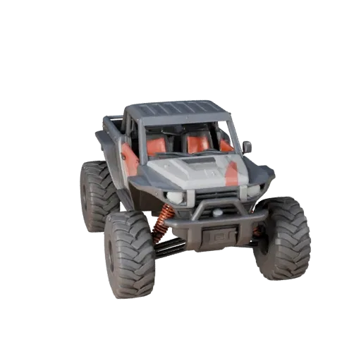 3D модель багги для бездорожья для Unity - Низкополигональный игровой ресурс