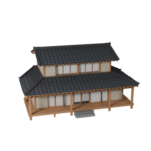 Печатная 3D модель японского дома STL - Масштабный ассет