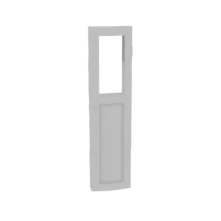 3D model of a modern, minimalist door frame with a rectangular transom window above.