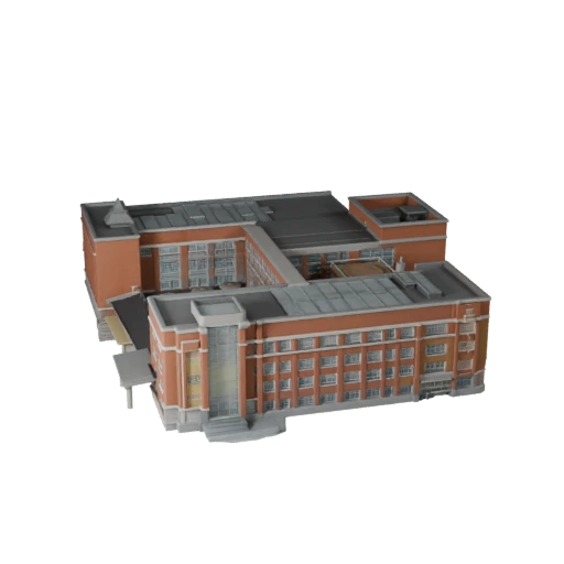 Prédio Universitário low poly 3D Model para Jogos e VR