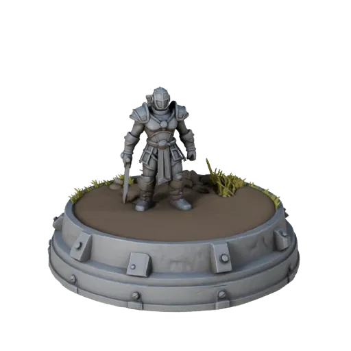 Промышленная живописная подставка STL печатная 3D-модель, предварительный просмотр, показывающий форму ободка, вид в три четв