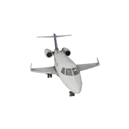 Низкополигональный частный самолет 3D модель для игр Unity и Unreal