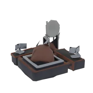 3D модель футуристической тарелки НЛО с большой параболической антенной и детализированным основанием на черном фоне.