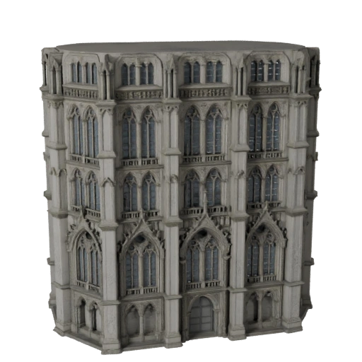 Высокополигональный готический фасад 3D модель для Archviz для архитектуры