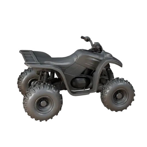 Печатаемая 3D-модель квадроцикла ATV STL, вид в изометрии, готовый к печати транспортный актив с балансом рамы, масштабом кол