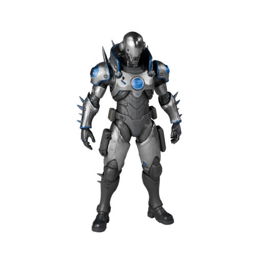 Модель персонажа офицера NPC в стиле киберпанк - с ригом