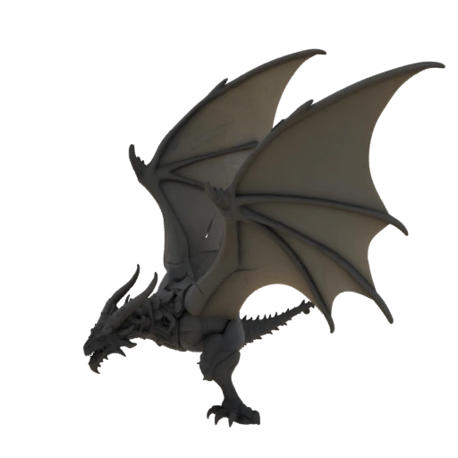 Темное фэнтези древний дракон босс миниатюра STL - поза_размах_крыльев