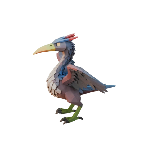 Низкополигональная цапля 3D модель - игровой ассет Unity с FBX | Бесплатно