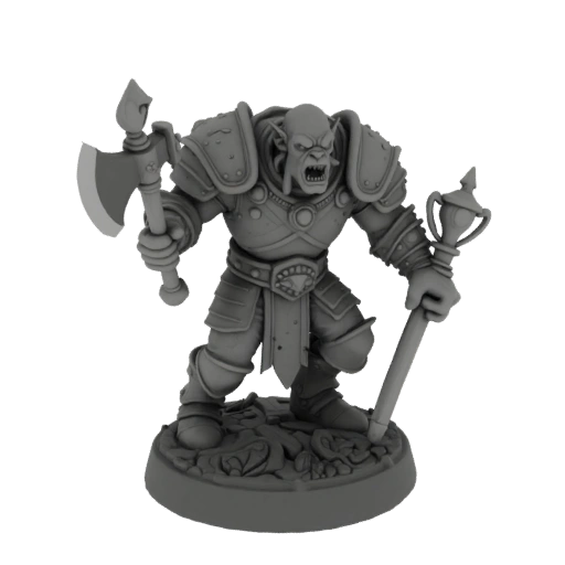 Средневековый орк-рейдер миниатюра STL