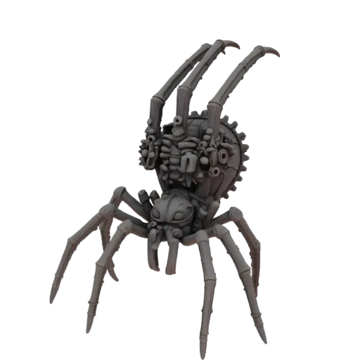 Миниатюра STL враждебного паука Dark Fantasy Spider Enemy Rush, трехчетвертной рендер для настольных игр, миниатюра врага для