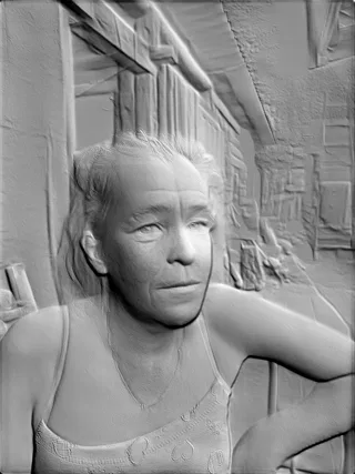 3D модель барельефа женщины в профиль, выполненная в стиле классического рельефа.
