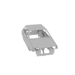 Рендер 3D модели кузова автомобиля "Lada 2109", показанный с трехчетвертного переднего ракурса на белом фоне.