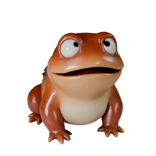 نموذج ضفدع كرتوني ثلاثي الأبعاد - أصل منمق للرسوم المتحركة | مجاني
