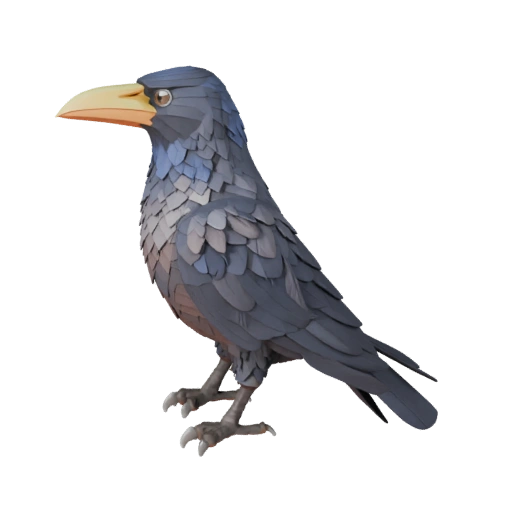 Низкополигональный ворон 3D модель - Игровой ассет Unity с FBX | Бесплатно