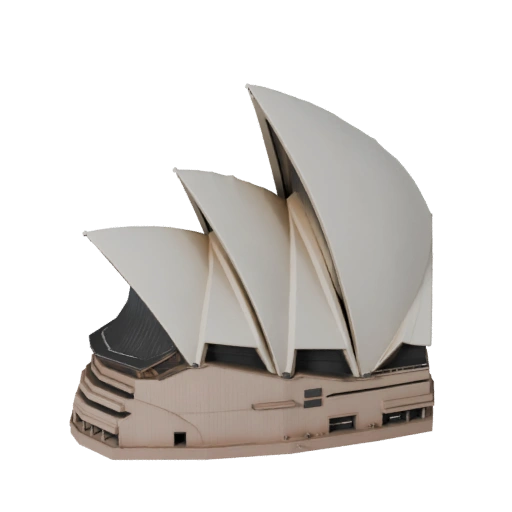 Высокополигональная 3D модель Сиднейского оперного театра для рендеров в архитектурной визуализации