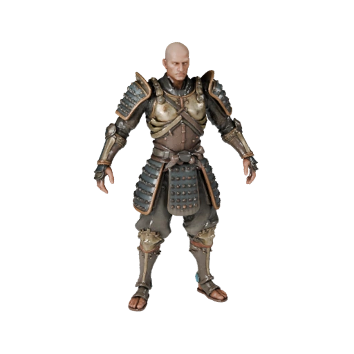 Реалистичная модель бронированного самурая - с ригом