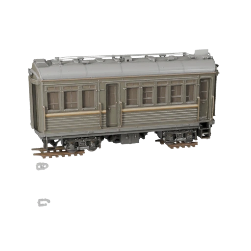 Высокополигональный винтажный пассажирский поезд 3D модель для студии