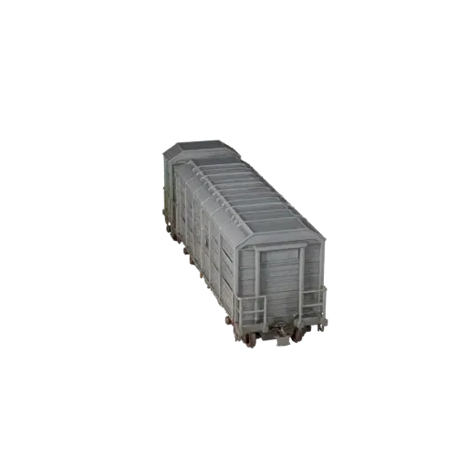 3D-модель грузового поезда, вид из игрового окна в три четверти, готовый для Unity игровой ресурс с рельсовым профилем, расст